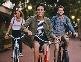 People riding their bikes
